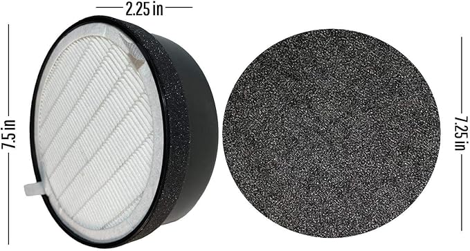 LV-H132 Replacement Filter, Compatible with Levoit LV-H132 Air Purifier, H13 Grade Filtration and Activated Carbon Filter for odor removal, Part # LV-H132-RF, 2-Pack