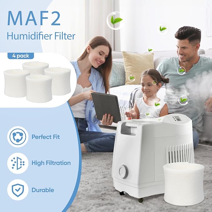 4 Pack MAF2 Humidifier Super Wick Wicking Filter Compatible with Aircare Esscik Air MAF2 MiostAIR MA0800 MA08000 MA0600 MA0601 and Replacement for Kenmore 15408 29988 Humidifiers