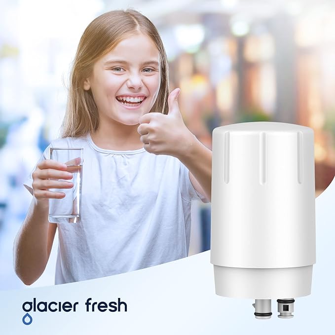 GLACIER FRESH Faucet Filter Replacement, Replacement for Brita Faucet Filter, 36311 On Tap Water Filter, Compatible with FR-200, FF-100, and All Brita Tap Water Filters (Pack of 2）