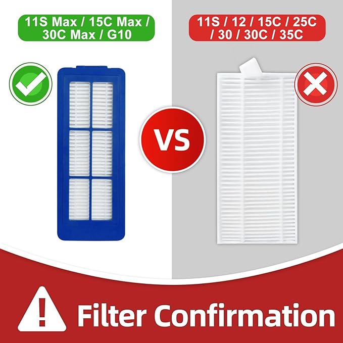 Spare Accessories Compatible for eufy 11S Max, 30C Max, 15C Max, Robotic Vacuum Replacements: 1 Roller Brush 6 Side Brushes 5 Unibody Filter 𝙉𝙊𝙏 𝙛𝙤𝙧 𝟏𝟏𝐒 or 𝗚𝟯𝟬