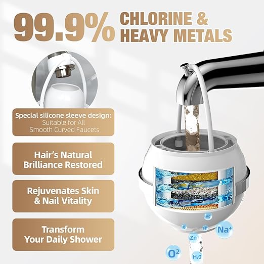 SHLLKTTRY Bath Water Filter for Tub Faucet with Overflow,Filtration,Remove Contaminants,Chlorine,Fluoride,Hard Water Softener,Enhances Health of Skin,Hair,Nails,Relieve Eczema,3,000 Gallons,White