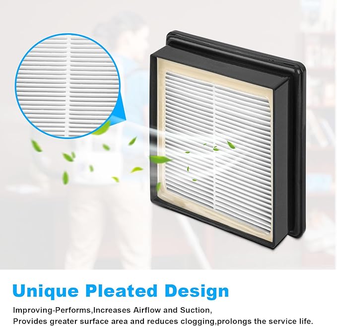 107315 HEPA Vacuum Filter Replacement Proteam Vacuum Parts,Proteam Super Coach Pro6, Super Coach Pro 10,GoFree Flex Pro, and ProVac FS 6 FOR ProTeam Vacuum Twin Pack Filter - 4 Pack