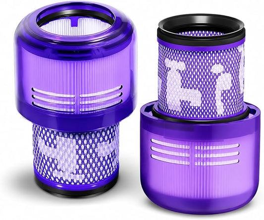 2Pack Vacuum Filters for Dyson V11 V15 Cordless Vacuums V11 Origin V11 Torque Drive V11 Animal V11 Complete V11 Extra V15 Detect SV14, SV15, SV17, SV22, SV47 2 Pack (Part # 970013-02 & 970013-03)