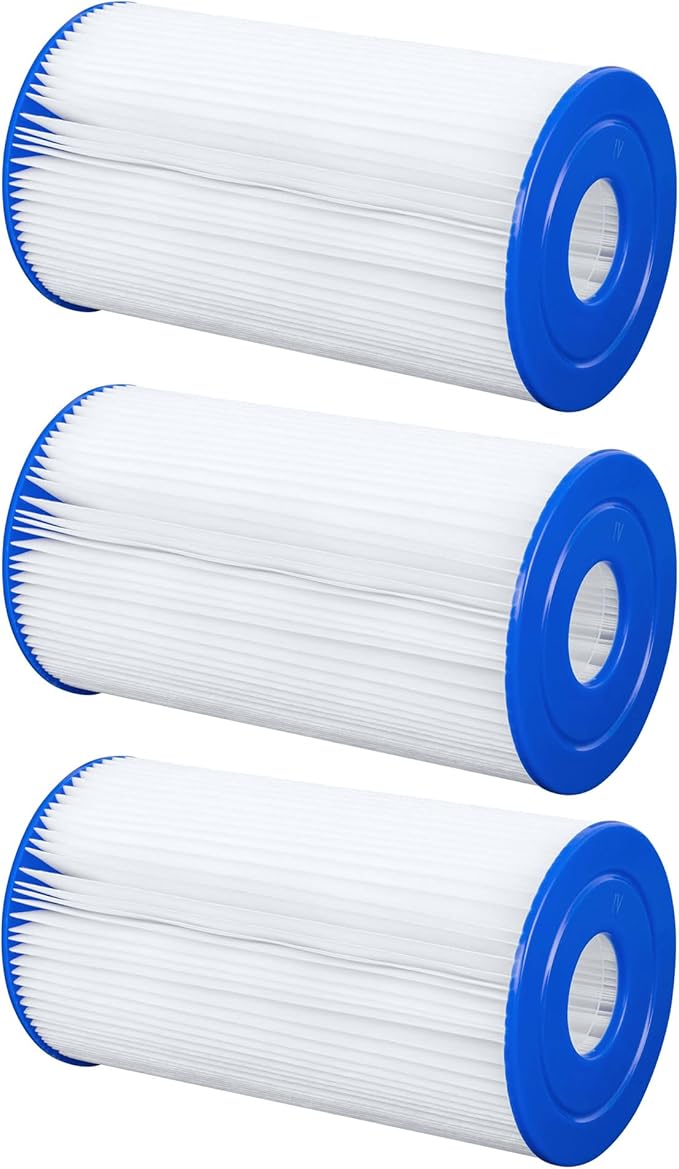 Bestway Flowclear Type IV or Type B Replacement Cartridge Filter for Above Ground Swimming Pool with 2500 Gallon Per Hour Filter Pump (3 Pack)