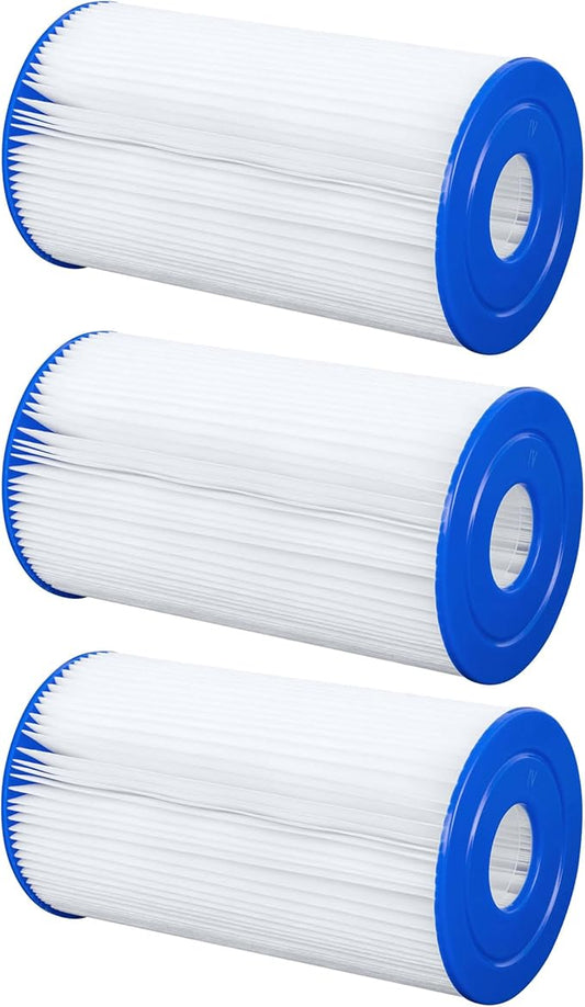 Bestway Flowclear Type IV or Type B Replacement Cartridge Filter for Above Ground Swimming Pool with 2500 Gallon Per Hour Filter Pump (3 Pack)