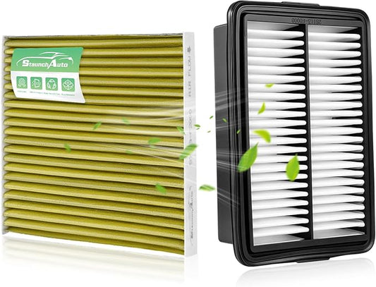 Engine & Cabin Air Filter Set for 2019-2024 Kia Forte, 2020-2023 Forte5, 2017-2020 Hyundai Elantra, 2018-2020 Elantra GT - Automotive Replacement Accessories #97133-F2000 28113-F2000