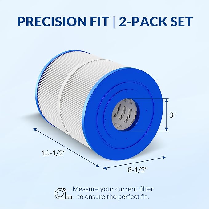 2-Pack 31114, PWK65, C-8465 Replacement Spa Filter, Compatible with Hot Spot & Tiger River Hot Tub Filter, 3" Open Ends, Pro Series
