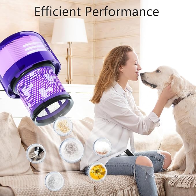 4 Pack Vacuum Filter Replacement Compatible with Dyson V11/V15 Series Vacuum Cleaners, Cordless Vacuum Filter Accessories, Effective Cleaning, Home Cleaning Helper, 4 Rear-Filters (4)