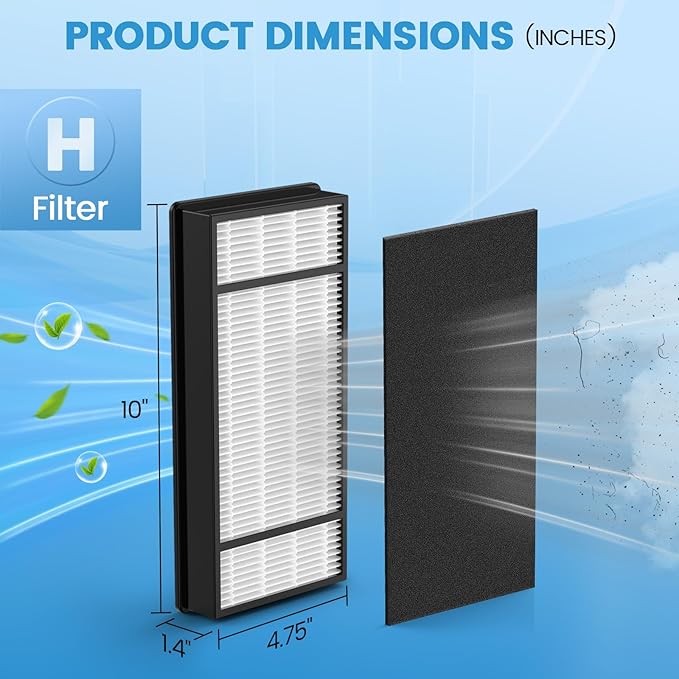 HRF-H1 Filter Compatible with Honeywell H Filter, 2 HEPA+4 Carbon Filters H Compatible with Honeywell HRF-H1 HRF-H2 Fits Model HPA050, HPA150, HPA060, HPA160, HHT055, HHT155 Series