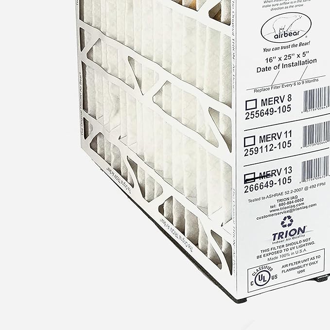 Trion Air Bear 5 Inch MERV 13 High Performance Air Purifier Filter Replacement for Air Cleaner Purification Systems, White (3 Pack)