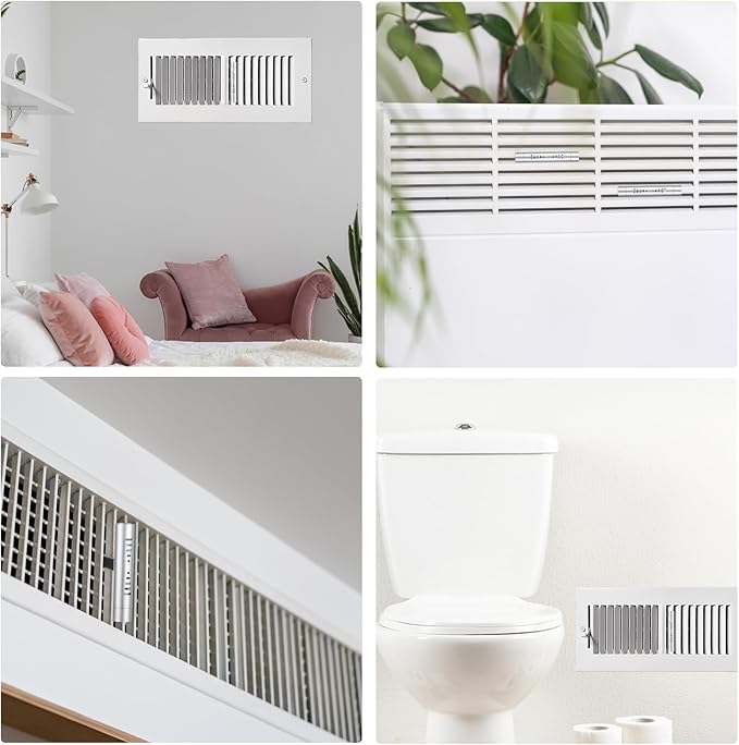 Weysat 6 Pcs Whole House Air Freshener Passive Essential Diffuser Vent Clips Easier Placement Adjustable HVAC Furnace Filter Scents Fragrance System for HVAC Vents Extender for Entire Home Bathroom