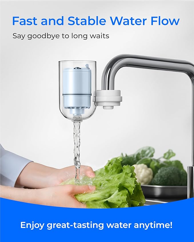 [Alkaline] Waterdrop CF08D Faucet Filter, Compatible with All PUR® Plus Water Filter, PUR® Plus RF9999® Faucet Water Filter, 6-Month, 600-Gallon, 2 Pack