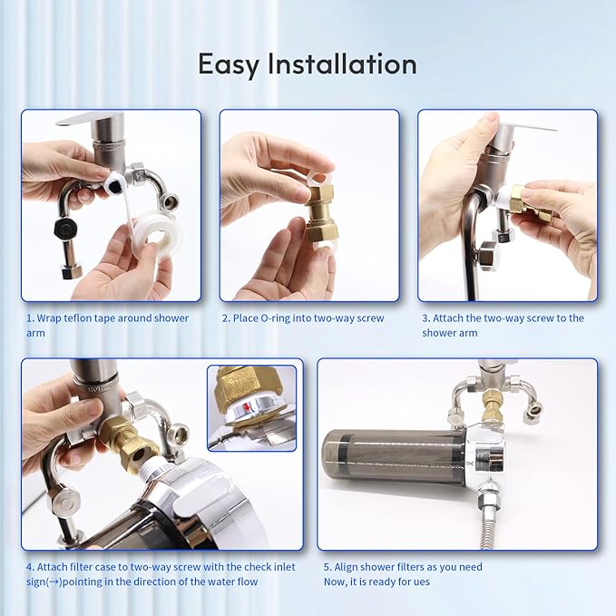Lifefilter PRO Carbon Shower Head Filter System for Hard Water, NSF Certified, Removes Chlorine, Heavy Metals and More, Improves The Condition of Dry Skin and Hair