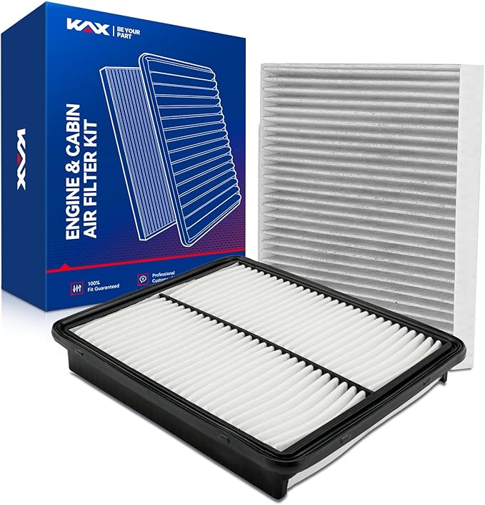 KAX Engine & Cabin Air Filter Kit, Replacement for Hyundai Sonata 2011-2015, Santa Fe 2012, Azera 2012-2017, Kia Optima 2011-2015, Cadenza 2014-2016, Replace# CA10881 CF11819