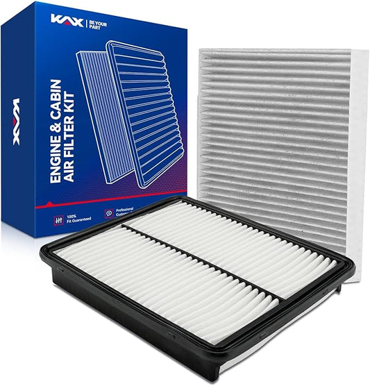 KAX Engine & Cabin Air Filter Kit, Replacement for Hyundai Sonata 2011-2015, Santa Fe 2012, Azera 2012-2017, Kia Optima 2011-2015, Cadenza 2014-2016, Replace# CA10881 CF11819