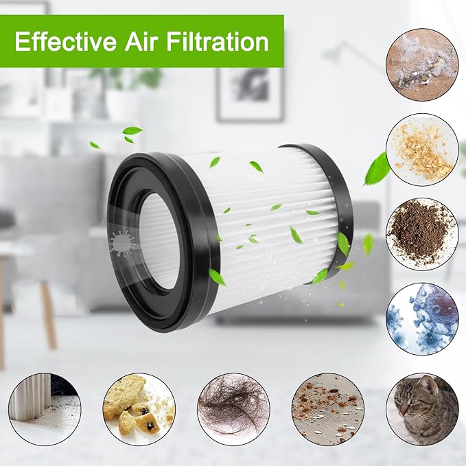 4PCS Hepa Filter For VacLife VL732, For Lubluelu 202, For Fabuletta FSV001, For Girnoor G160 & G165, For Afoddon A300, For Oraimo OSV-102, For Besswin W2 Cordless Vacuum Cleaner, Washable Reusable