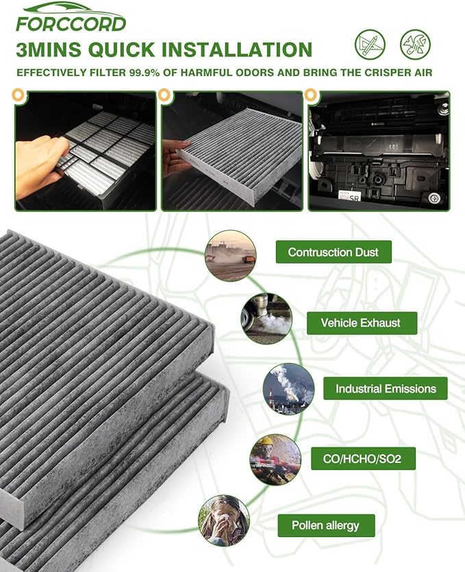 2-Pack HEPA Cabin Air Filter Fits for Mack Anthem Granite Pinnacle Trucks Cabin Filter Replacement AF56060 Accessories