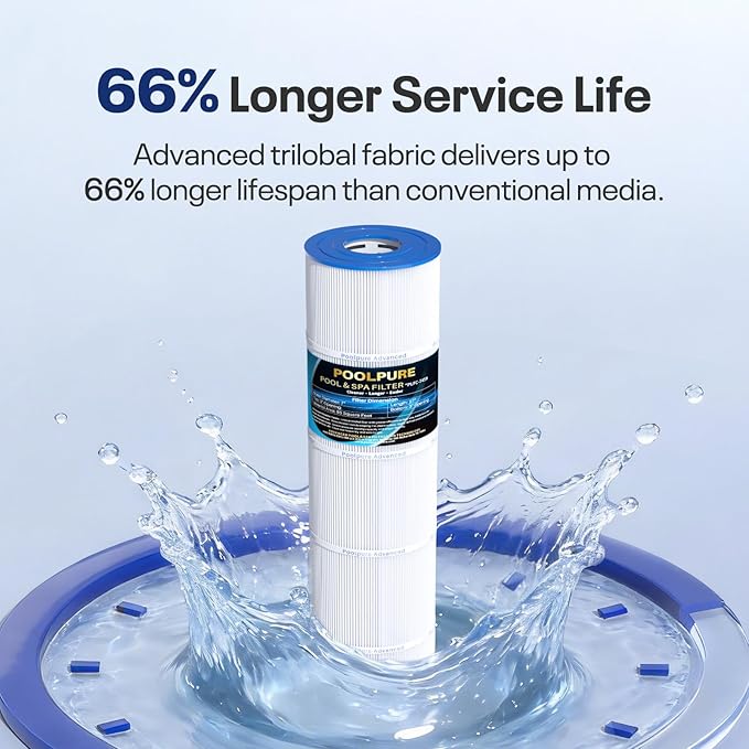POOLPURE C-7459 Filter Replaces Jandy CL 340, PJAN85, Ultral-A8, Unicel C-7459, Filbur FC-6405, Filbur FC-0800, A0557900, R0554500, Aladdin 18504, APCC7352, 4X85 sq.ft Filter Cartridge 4 Pack