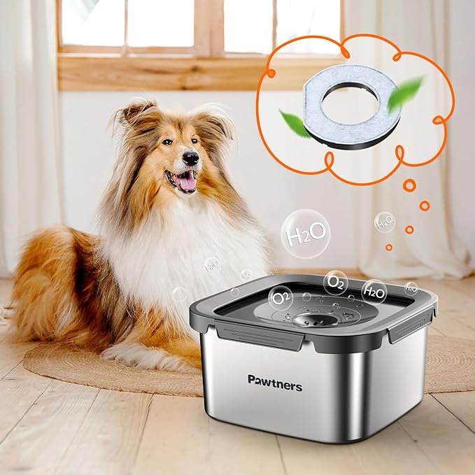 6 Packs Replacement Filters for Pawtners 4.5L No-spill Dog Water Bowls, Activated Carbon Material, Replacement Filter for Pet Dogs Slow Water Bowl