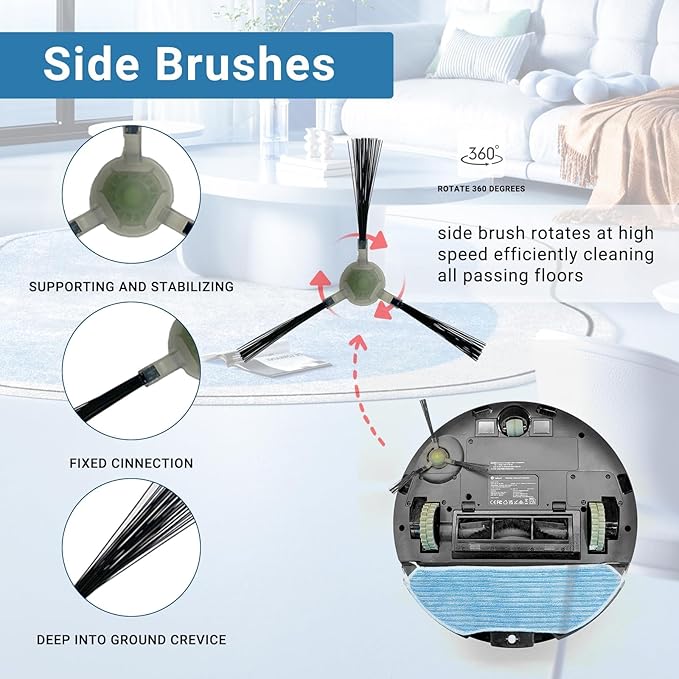 Replacement Parts Compatible with Lefant M2/M2S Pro M2 Plus Robot Vacuum,Roller Brush Filters Mop Pads Base Filters Dust Bags