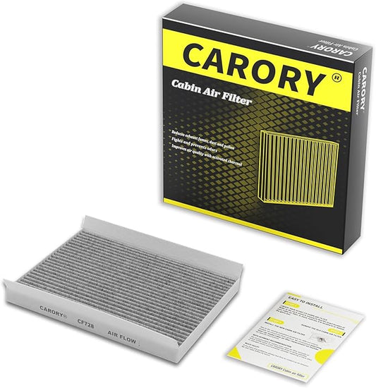 CARORY Cabin Air Filter w/Activated Carbon for Hyundai Accent 08–11, Elantra 07–16, Elantra Coupe 13–14, Elantra GT 13–17, Kia Forte 14–18, Forte Koup 14–17, Forte 5 14–18, Rondo 14–17 and More