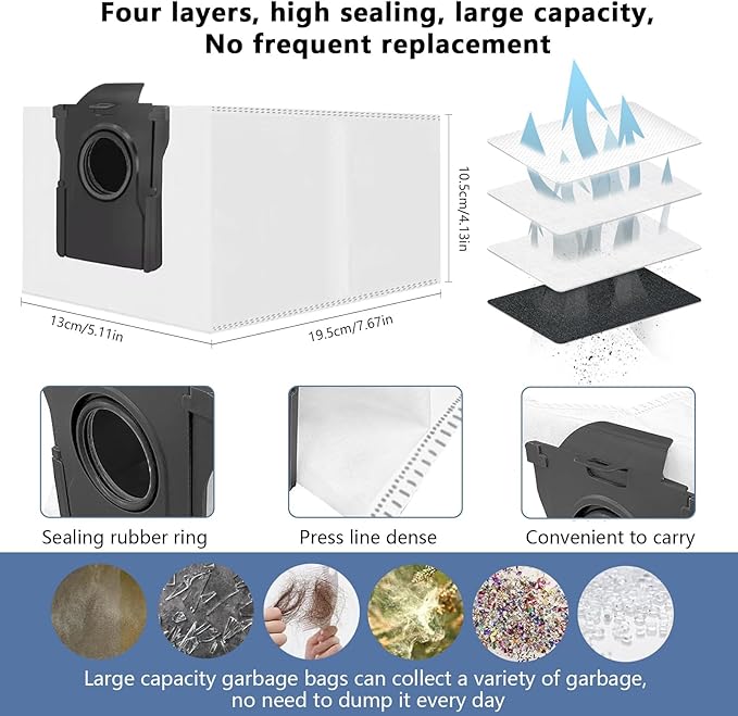 Yivy Accessories for Dreame L10s Ultra Gen 3/L50 Ultra AE/X40 Ultra/L40 Ultra /X40 Master,Replacement Parts for Mova P70 Pro Ultra/Mova P50 Pro Ultra/Mova P10 Pro Ultra Vacuum Cleaner,2 Main Brushes