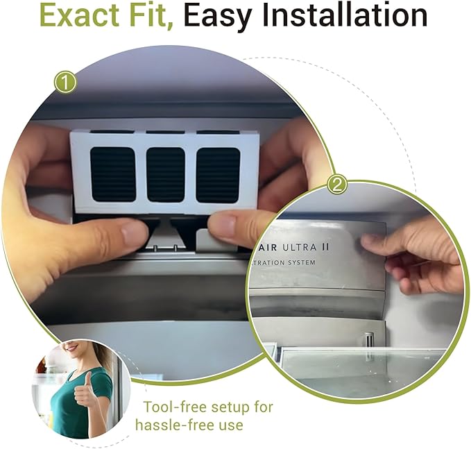 8 PACK Upgrade Refrigerator Air Filter Replacement for Paultra2 Compatible with Frigi-daire Pureair Ultra 2, Pure Air Ultra 2, Pureair Ultra ii and Elec-trolux 242047805, 5303918847, EAP12364179