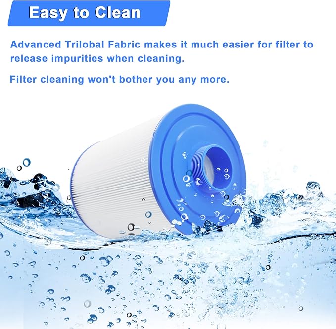 PAS50SV-F2M Hot Tub Spa Filter Cartridge, Compatible with Unicel 6CH-502, Filbur FC-0311, Master Deluxe M60506, Magnum AR50, Baleen AK-90161, Excel Filters XLS-604 Artesian Spas Filter, 2 Pack