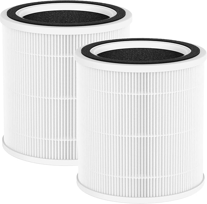 2 Packs AC400 Replacement Filter Compatible with Purivortex AC400 Air Purifier, H13 True HEPA Filter for Home, High Efficiency for Allergies & Odor Reduction