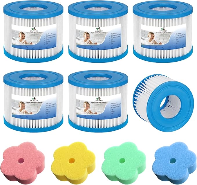 Type VI Hot Tub Filter Replacement Compatible with Coleman SaluSpa 90352E/58323E/58323, for Lay-Z-Spa Pool Pump-6 Pack