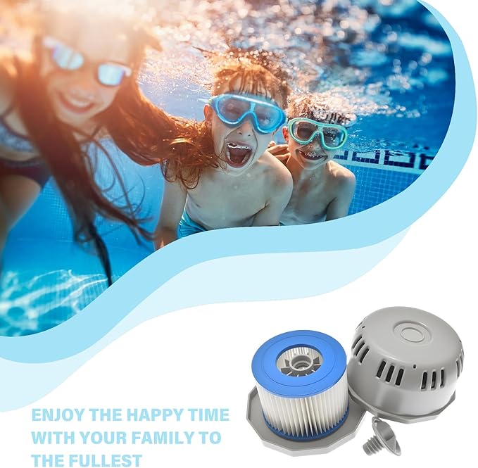 Applicable to P6653 and P05343 Replacement Parts Type VI Filter Holder Set for Coleman Saluspa Hot Tub，Including 2 Type VI Hot Tub Filter Cartridge Compatible with Lay-Z-Spa,