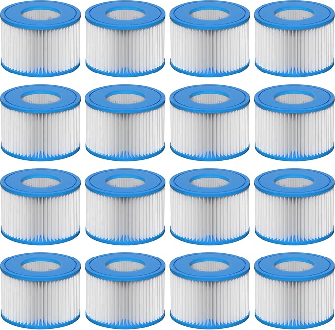 Type VI Hot Tub Filter Cartridge Comapatible with Lay-Z-Spa, Coleman 90352E, 58323E, 58323 Swimming Pool Pump, 16 Pack