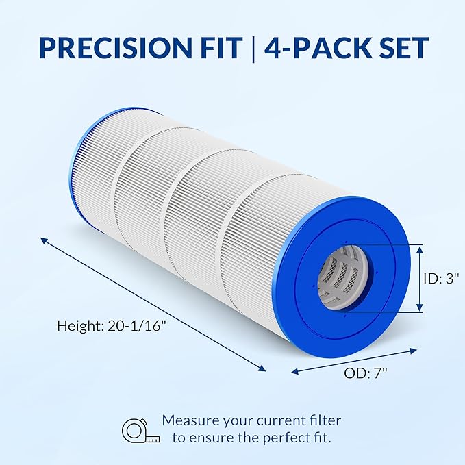 Pool Filter Cartridge, Essential Series, Replacement for PCC80 R173573 178580 817-0081, Compatible with Pentair Clean & Clear Plus 320 Waterway 325, Cylindrical Fabric, 320 Sq. Ft. 4-PK