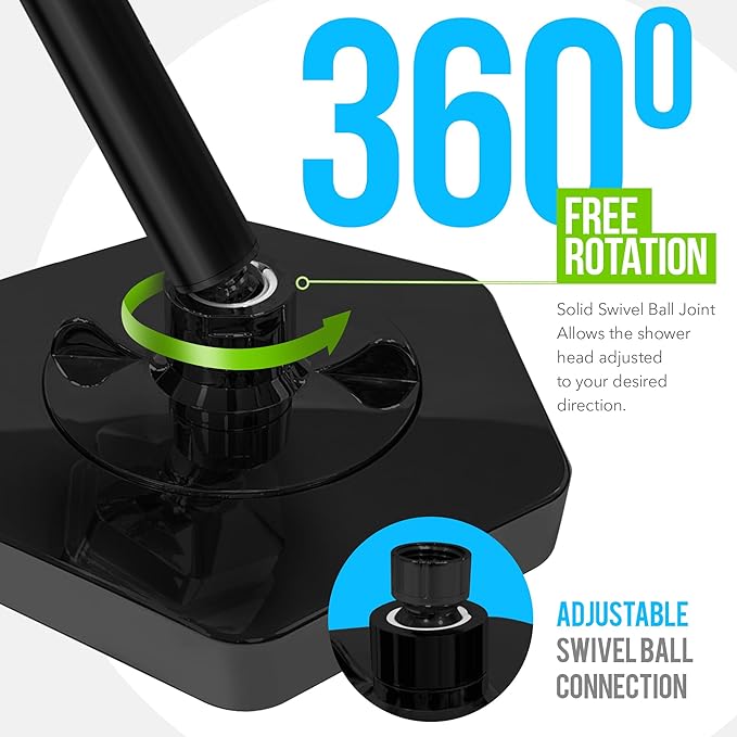 AquaHomeGroup Luxury Rain Shower Head with Filter - Reduces Chlorine, Rust and Sediment - Vitamin C E and A - High Pressure - Spa Effect - Black