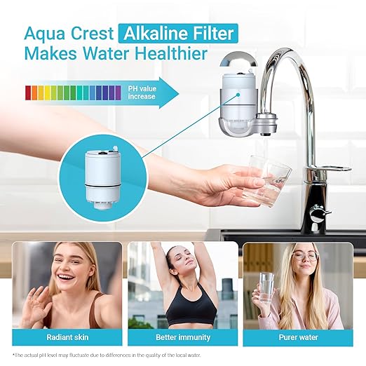 [Alkaline] AQUA CREST CF08D Faucet Filter, Compatible with All PUR® Plus Water Filter, PUR® Plus RF9999® Faucet Water Filter, 6-Month, 900-Gallon, 3 Pack
