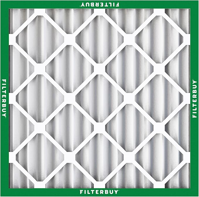 Filterbuy 12x12x2 Air Filter MERV 8 Essential Dust & Allergy Defense (12-Pack), Electrostatic Pleated HVAC AC Furnace Filters Replacement, Made in USA (Actual Size: 11.50 x 11.50 x 1.75)