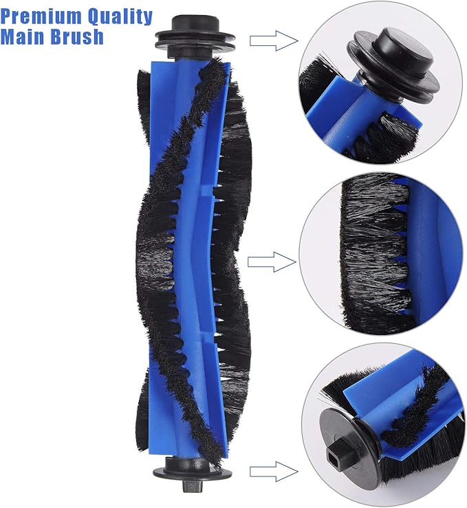 Replacement Part for Eufy RoboVac 11S Max RoboVac 15C Max RoboVac 30C Max RoboVac G30 Edge G10 Hybrid Robot Vacuum Cleaner Accessories Kit, Including 1 Main brush, 8 Side brushes, 4 Filters