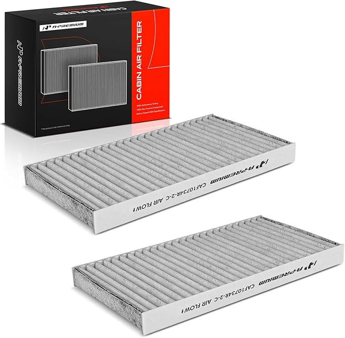 A-Premium 2-PC Cabin Air Filter with Activated Carbon Compatible with Kia Sorento 2003-2009, Replace# 971333E260, 971333E270