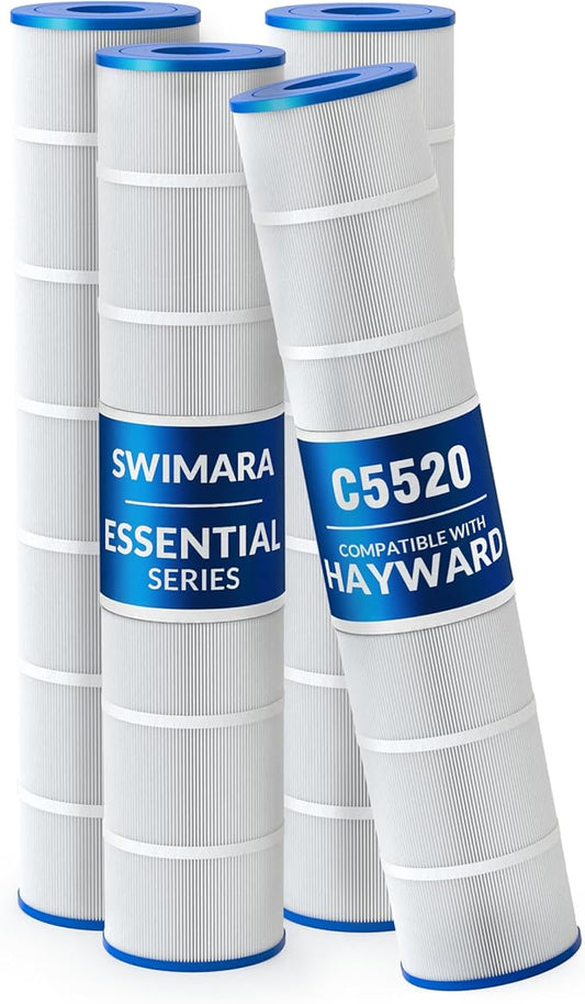 Pool Filter Cartridge for Hayward Systems, Essential Series, Replacement for CX1380RE PA137, Compatible with SwimClear C5520 C5500, Cylindrical Fabric, 548 Sq. Ft., 4-Pack