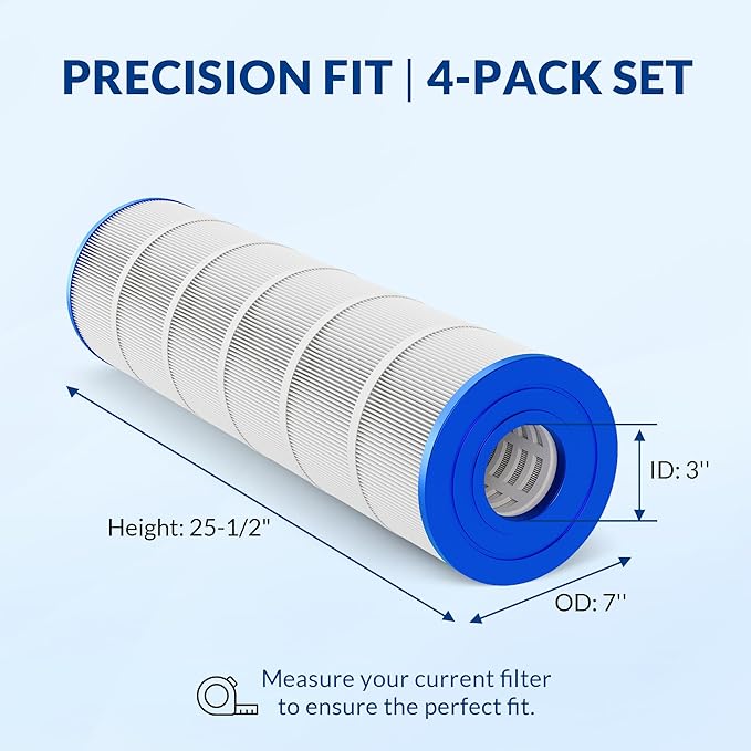 Pro Series Pool Filter Cartridge, 3oz Trilobal Fabric, Replacement for Hayward CX880XRE PA106 Unicel C-7488 Filbur FC-1226, Compatible with SwimClear C4030 C4025, 424 Sq. Ft. 4-PK