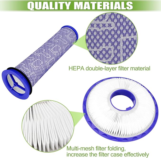 Filter Replacement for Dyson DC41 DC65 DC66 UP13 UP20 UP30 Ball Animal 2/3, Multi Floor Vacuum, Compare Part# 920769-01 & 920640-01, 2 Post-Motor + 2 Pre-Motor Filters