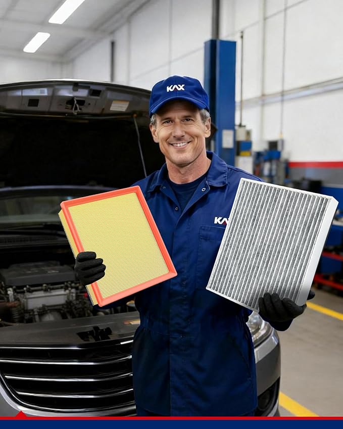 KAX Engine & Cabin Air Filter Kit, Replacement for Toyota Highlander 2014-2019, Sienna 2011-2020, Avalon 2013-2018, Camry 2012-2017, Lexus RX350 10-15, ES350, NX300, NX200t, Replace# CA10755 CF10285