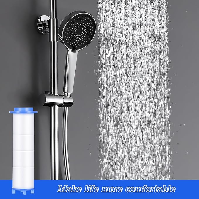 10 Pcs Shower Head Filter Replacement, 2.95"x0.94" Shower Head Filters, PP Cotton Showers Heads Filter Element Handheld Showerhead Filters