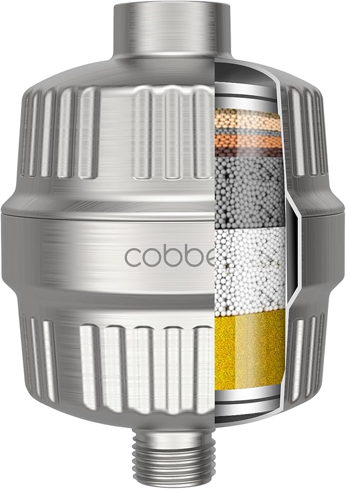 Cobbe HD HEAVY DUTY High Output Shower Filter – 99% REMOVAL Shower Head Filter for Hard Water, Heavy Metals, Chlorine and Harmful Substance, Improve your skin and hair, Brushed Nickel