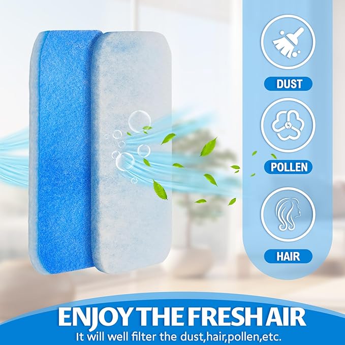 Ziliny 10 Pack RV AC Filters for Air Conditioner Vent 12.9 x 5.5 Inch RV Filters Replacement for Air Conditioner Vent Compatible with MERV 6 AC Filter(Rounded Rectangle)