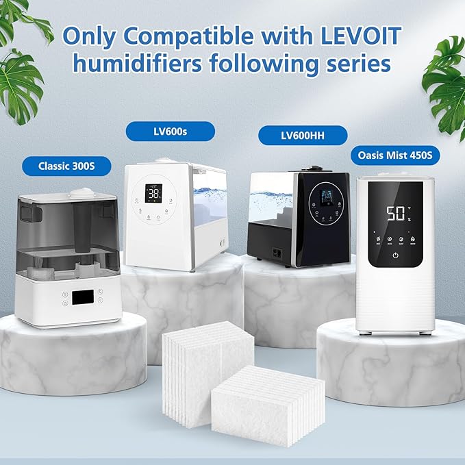 ShufudeJa Humidifier Aroma Pads 30 Pack, Aroma Pad Replacement Filter Compatible with LEVOIT LV600S, Classic300S, LV600HH, OasisMist450S Humidifiers, Increase Fragrance Function