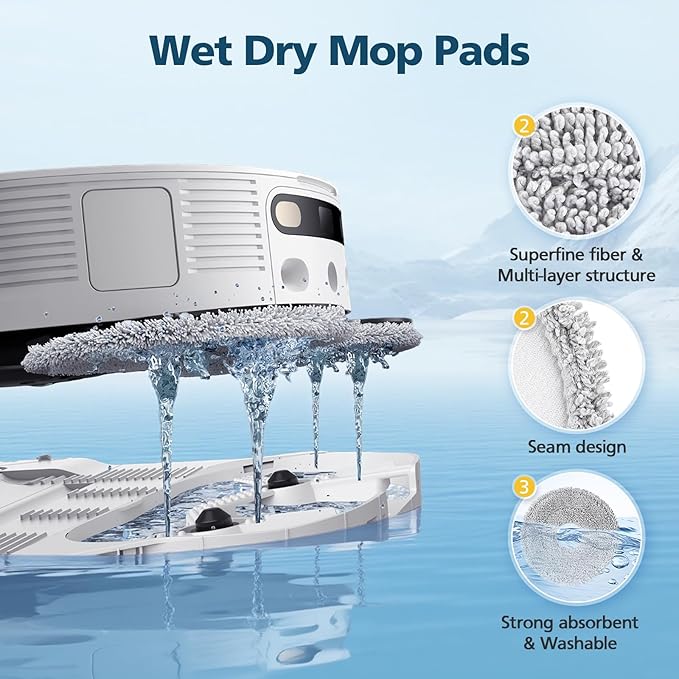 Accessories for Dreame L40 Ultra (Gen 2)/ X40 Ultra/ X40 Master/ D30 Ultra, for MOVA P10 Pro Ultra (Gen 2)/ P50 Pro Ultra, 2*Rubber Main Brushes, 4*Dust Bags, 6*Mop Pads, 4*Filters, 6*Side Brushes