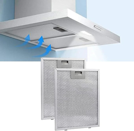2pcs 12.63X10.23inchs Range Hood Filter Grease Filter Extractor Ventilation Aluminium Aspirator filter Mesh 320x260x9mm