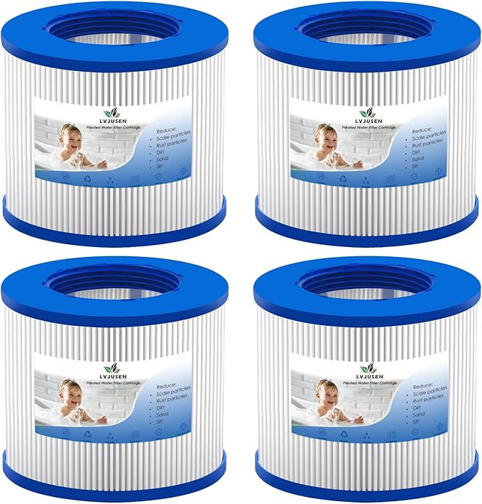 Screw in Hot Tub Filters for Relxtime Spas/ALEKO Hot Tub/Wejoy Hot Tub Aquaspa/Co-z Spa Hot Tub/Wave Spas/CleverSpa, Screw-On/Threaded Filter for Type PM_SPA-P154, 8106-4 Pack