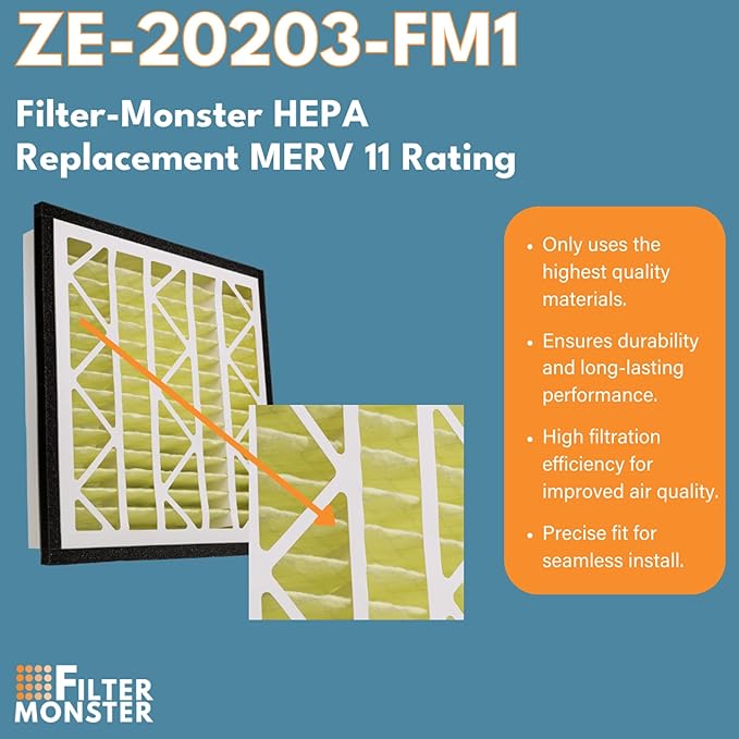 Filter-Monster - Replacement Compatible with Zephyr VGF Series 20x20x3 Whole Home Return Air Grille Filter, 2 Pack Bundle